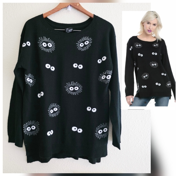 Her Universe Studio Ghibli My Neighbor Totoro Soot Sprite Girls Intarsia Sweater - Picture 1 of 8
